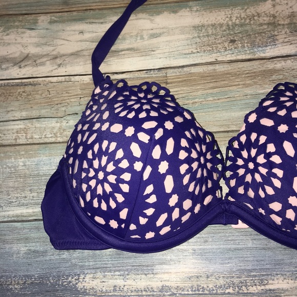 ***NWOT Shade & Shore Lazer Cut Light Pink Bikini - Picture 2 of 4